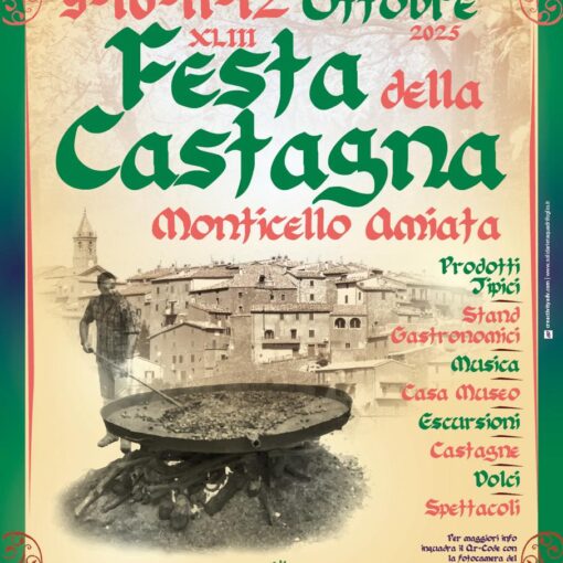 Il manifesto della Festa della Castagna di Monticello Amiata del 2025